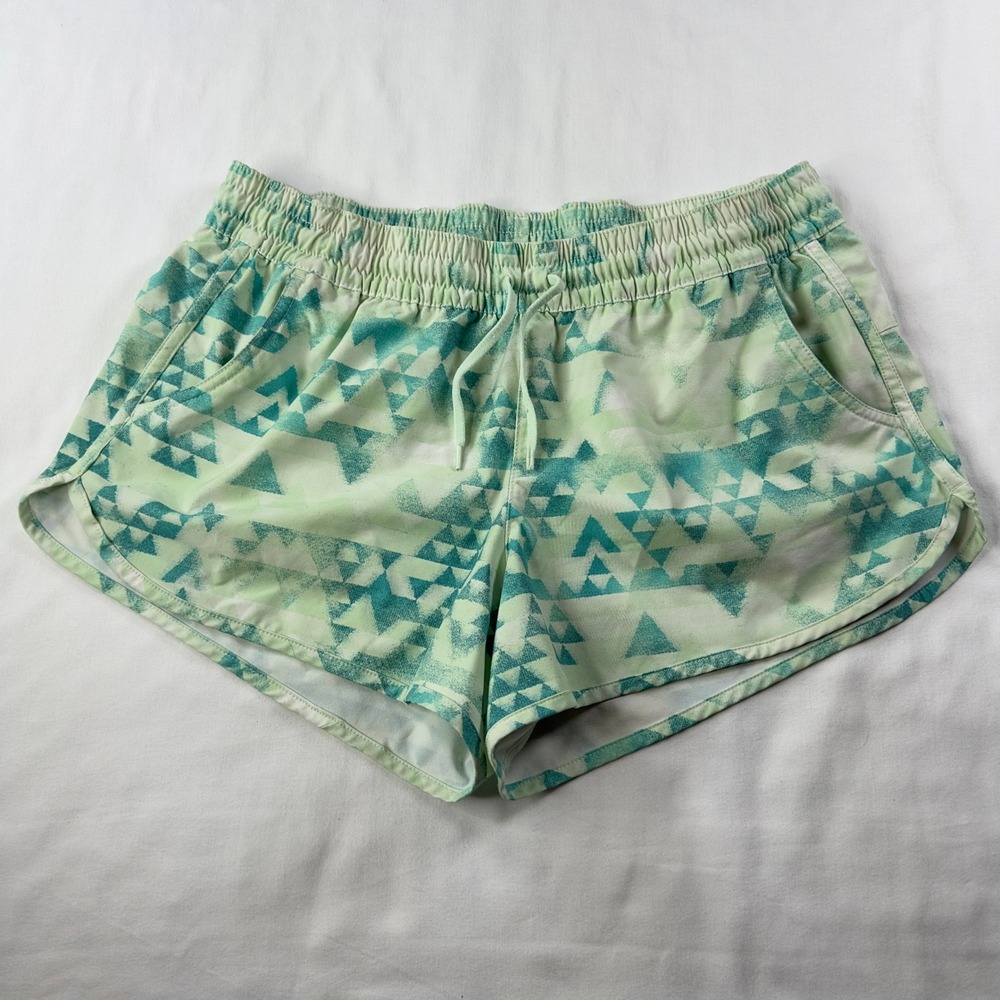 Columbia Shorts Womens Large Bogata Bay‎ Stretch Swim Outdoor Geometric Green